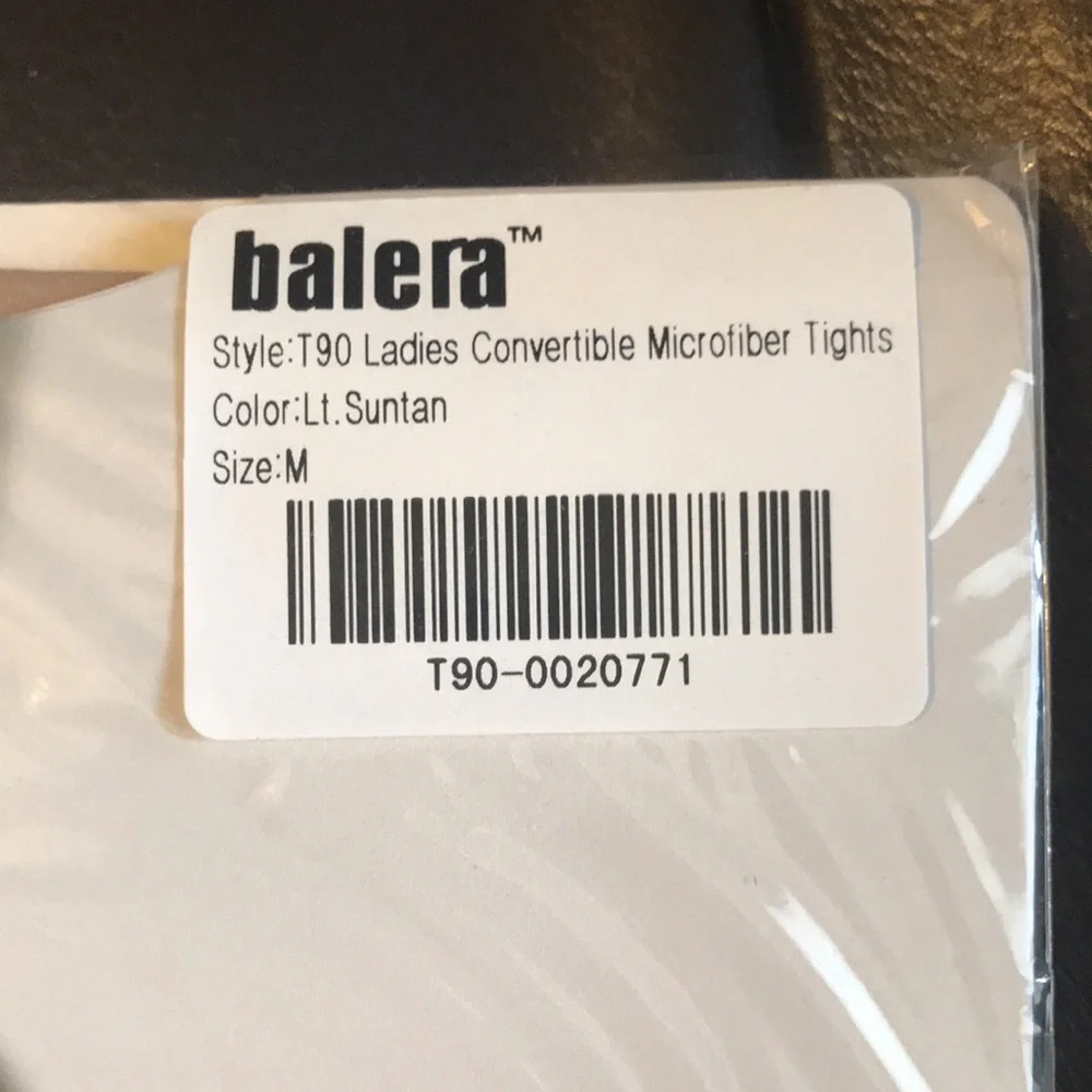 New BALERA Adult Convertible Dance Tights *Lt Suntan* NIP